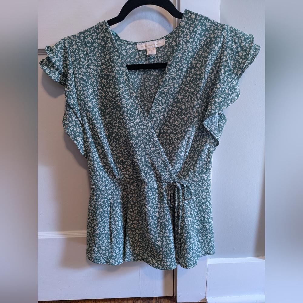 Monteau Los Angeles top, green floral